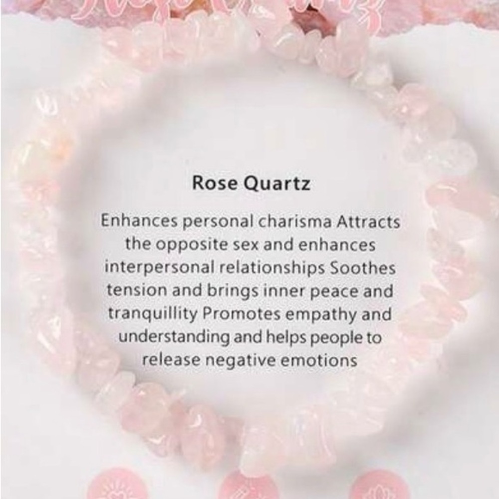 NWT Rose Quartz Beaded Bracelet